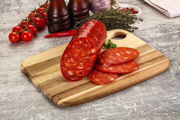 Italian Chorizo sausage with slices