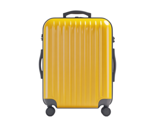 a yellow suitcase with wheels