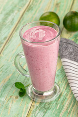 Cold fresh sweet Strawberry smoothie