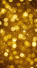 Blurred Golden Bokeh Lights Festive Glitter Abstract Background