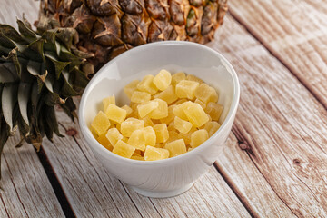 Dry yellow sweet pineapple candy