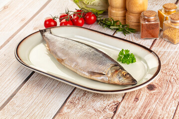 Raw whole salted herring fish