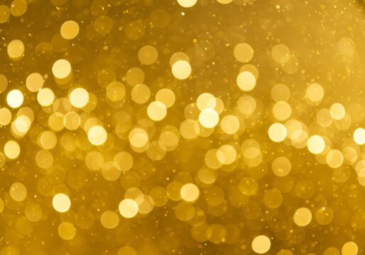 Blurred Golden Bokeh Background with Sparkling Festive Lights - Powered by Adobe