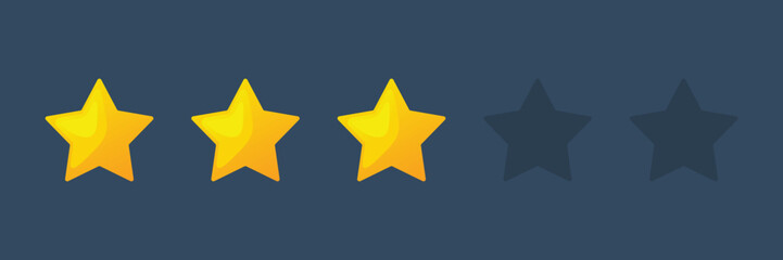 Obraz premium Three Star Rating Icon vector