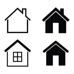 A silhouette of home Icon vector on a white background