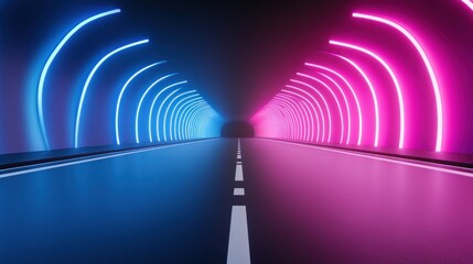 Neon Tunnel: A Futuristic Digital Art