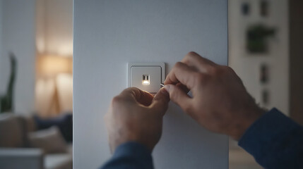 Person Installing a USB Outlet in a Home