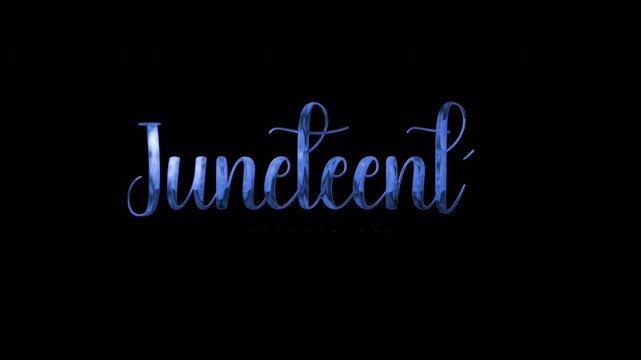 Animated of the text Juneteenth Freedom Day; suitable for social media posts, website banners, event invitations, and educational materials.