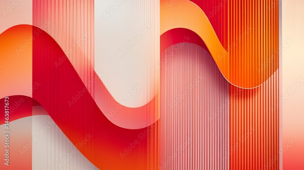 Poster elegant abstract composition with curvilinear shapes and warm color harmony