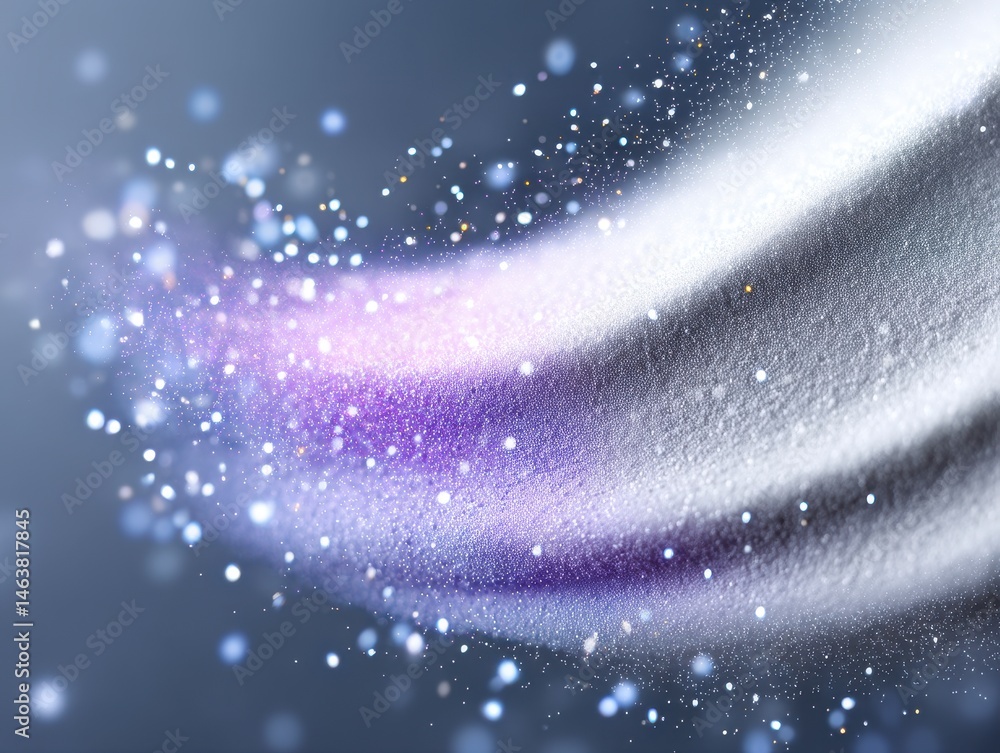 Poster abstract sparkling wave of light and color on a soft background.