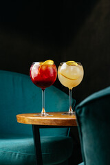 sangria and spritz cocktail with ice