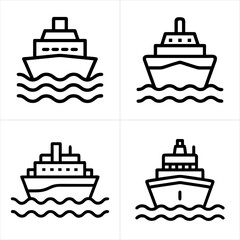 sea ship icon set
