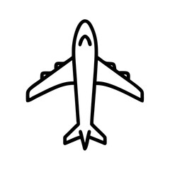 Airplane Icon – Outline Jet Vector Symbol for Travel and Aviation
