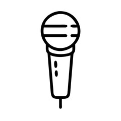 Microphone Icon – Outline Mic Vector Symbol for Audio and Music