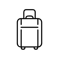 Luggage Icon – Travel Suitcase Minimal Line Vector Illustration