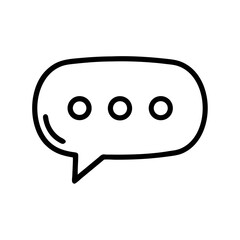 Speech Bubble Icon with Ellipsis in Line Art Style