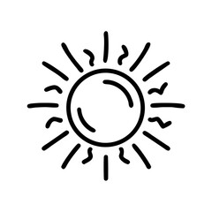 Sun Icon – Line Art Sunny Weather Symbol Illustration