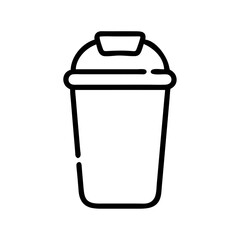 Protein Shaker Bottle Icon – Line Art Fitness Drink Container Illustration