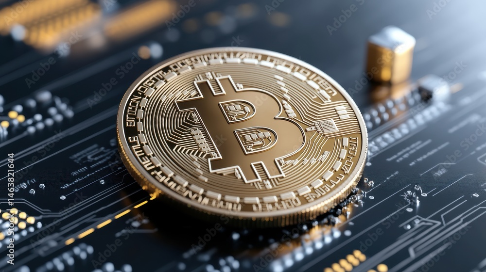 Poster bitcoin on circuit board - cryptocurrency technology bitcoin cryptocurrency technology crypto ledger