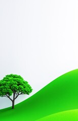 Obraz premium green tree on the green grass