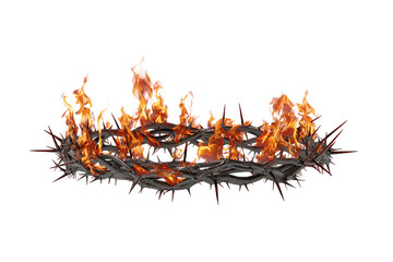Fototapeta premium Fiery Crown of Thorns on Transparent Background, PNG