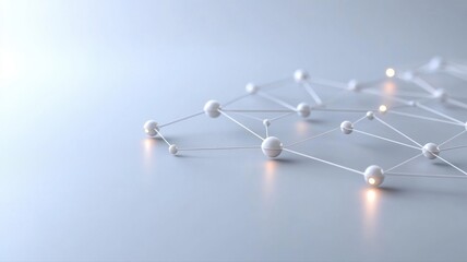 Obraz premium Abstract Network Connection on Light Background network connection abstract light background node ai
