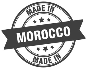 Made in Morocco round sign. Made in Morocco stamp.