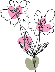 Simple and Elegant Line Art of Flowers