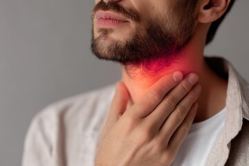 Obraz premium Exploring throat pain relief techniques home health content indoor close-up wellness