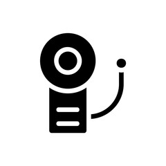 Stylized emergency alarm icon with clear circular bell in minimalist style