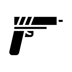 Modern artistic representation of a firearm silhouette against a bright backdrop