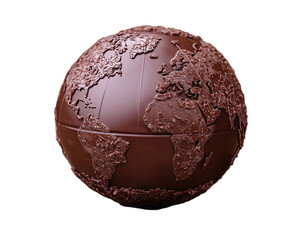 a chocolate globe with a map on it