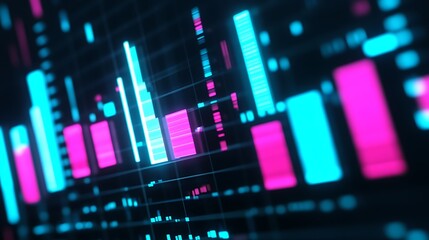 Obraz premium Abstract digital display showing data visualization