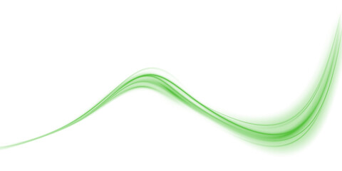 Green glowing light trail vector - green line effect, winding green path, wave , curved energy vortex, futuristic background on a transparent PNG background © kulinskaia