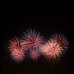 Colorful Fireworks Display At Night A Realistic Photography Background