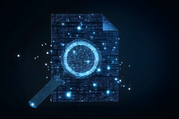 Digital Data Analysis Magnifying Glass Exploring Document Information Technology Search