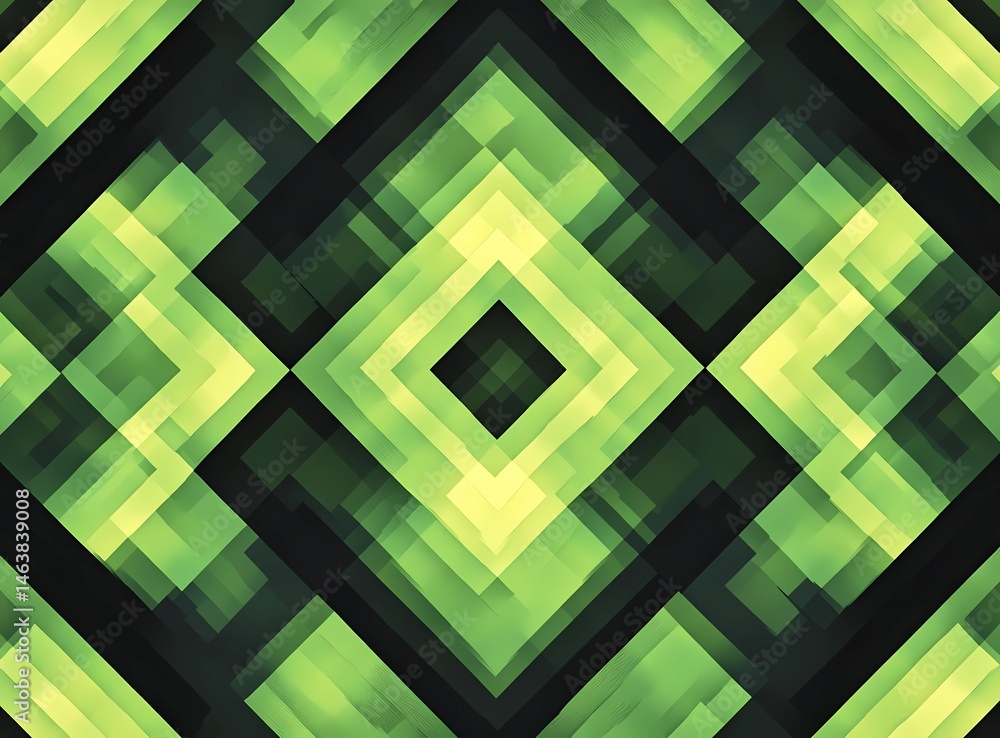 Aufkleber green and black vector pattern with simple geometric shapes, symmetrical and repeating