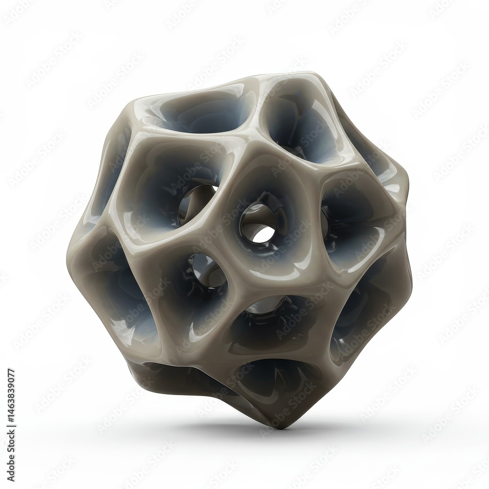 Aufkleber complex abstract geometric shape with smooth glossy texture
