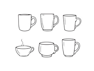Minimalist Coffee Mug Illustration in Elegant Line Art