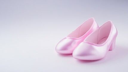 Pink satin high heel shoes