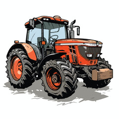 Obraz premium A cute of Tractor vector illustration