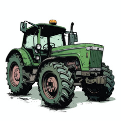 Obraz premium A cute of Tractor vector illustration
