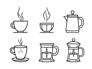 stylish coffee line art for creative projects
