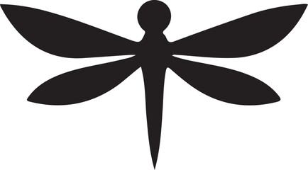 Dragonfly flying silhouette, symbolizing freedom, nature, and grace. Perfect for insect, wildlife, and aerial-themed vector designs.