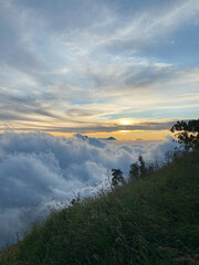 Mount Merapi Morning View from Mount Merbabu – Scenic Volcanic Landscape in Indonesia