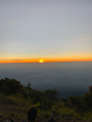 Mount Merapi Morning View from Mount Merbabu &ndash; Scenic Volcanic Landscape in Indonesia