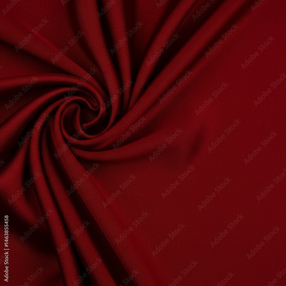 Poster deep red fabric texture with swirling pattern close up