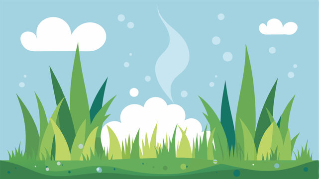 The scent of fresh dew on the grass lingers in the air creating a crisp and refreshing atmosphere.