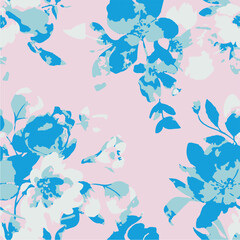 abstract, vector, monochrome, big flowers, all over textiles design, illustration digital image can be used for wrapping paper