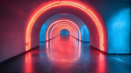 Neon tunnel interior design